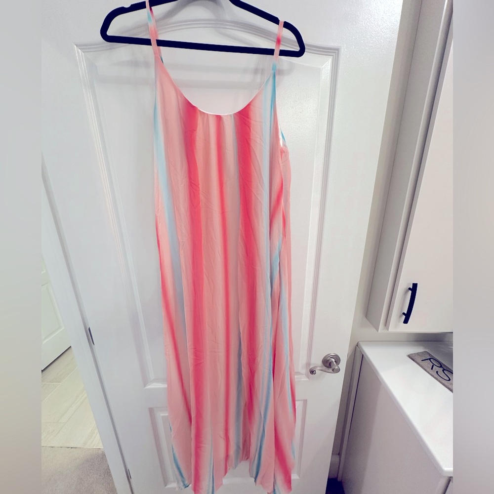 Pink Lily Oceans Of Love Coral Ombre Cami Maxi Dress - Picture 2 of 4